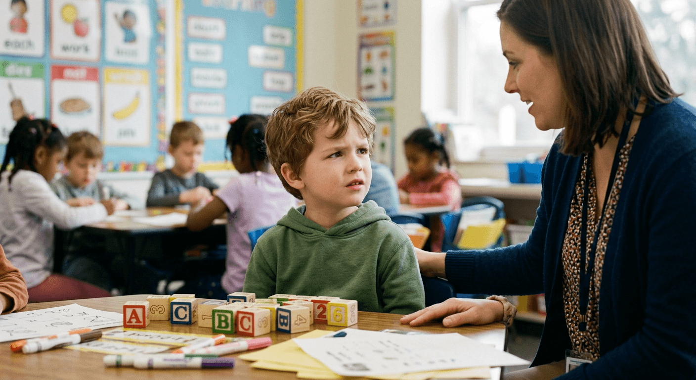 What does it mean when a teacher is concerned about speech and language?